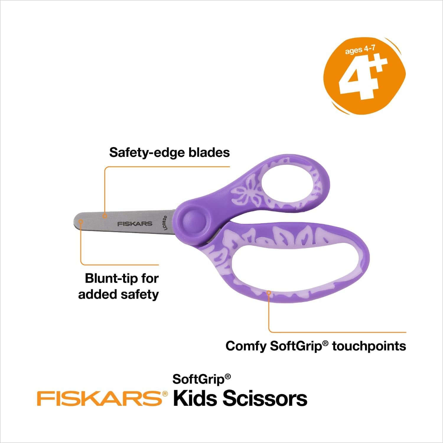 5" Softgrip Kids Blunt-Tip Safety Scissors, Ages 4-7, Blue, 3-Pack