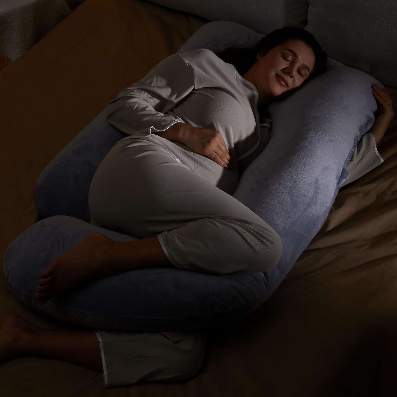 Pregnancy Pillows for Sleeping, U Shaped Full Body Maternity Pillow with Removable Cover - Support for Back, Legs, Belly, HIPS for Pregnant Women, 57 Inch Pregnancy Pillow for Women, Grey | Removable Cover, Support for Back, Legs, Belly, Hips for Pregnant Women, Side Sleeper, Pregnancy Gifts & Essentials, 57 Inch