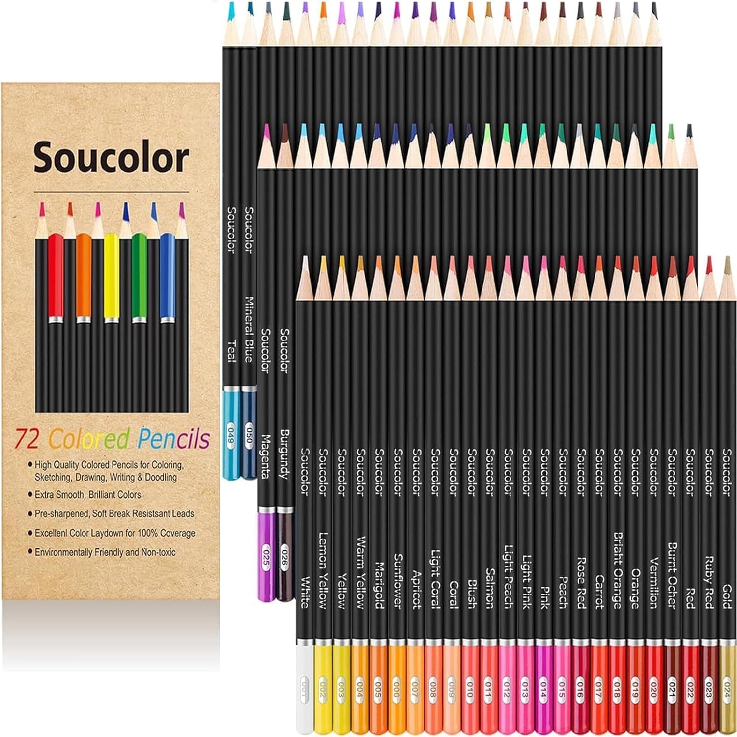 72 Colored Pencils for Adult Coloring Book,Back to School Supplies | Vibrant,Soft Core,Smooth Coloring Pencils for Kids Beginners Sketching, Drawing, Blending,Shading,Arts & Crafts Supplies Gift