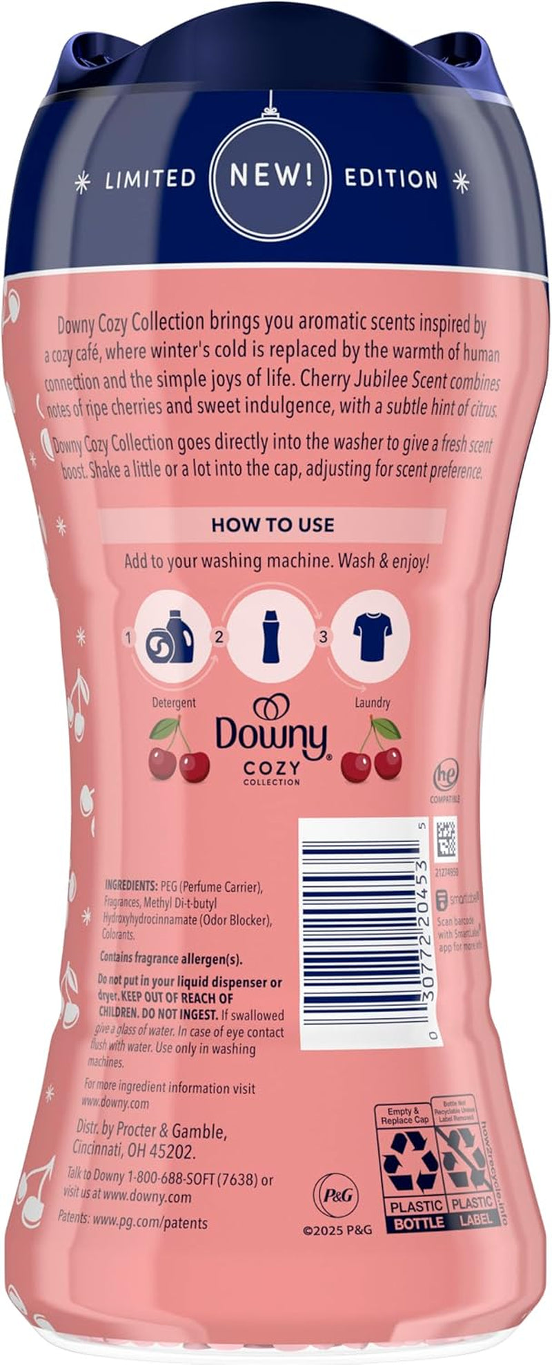 Cozy Collection In-Wash Laundry Scent Booster Beads, Cherry Jubilee Scent, 7.8 Oz, Limited Edition Laundry Beads