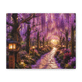 Dreamy purple garden path wall art cozy cottage landscape print