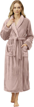 Premium Plush Fleece Robes for Women Fluffy Soft Long Bathrobe