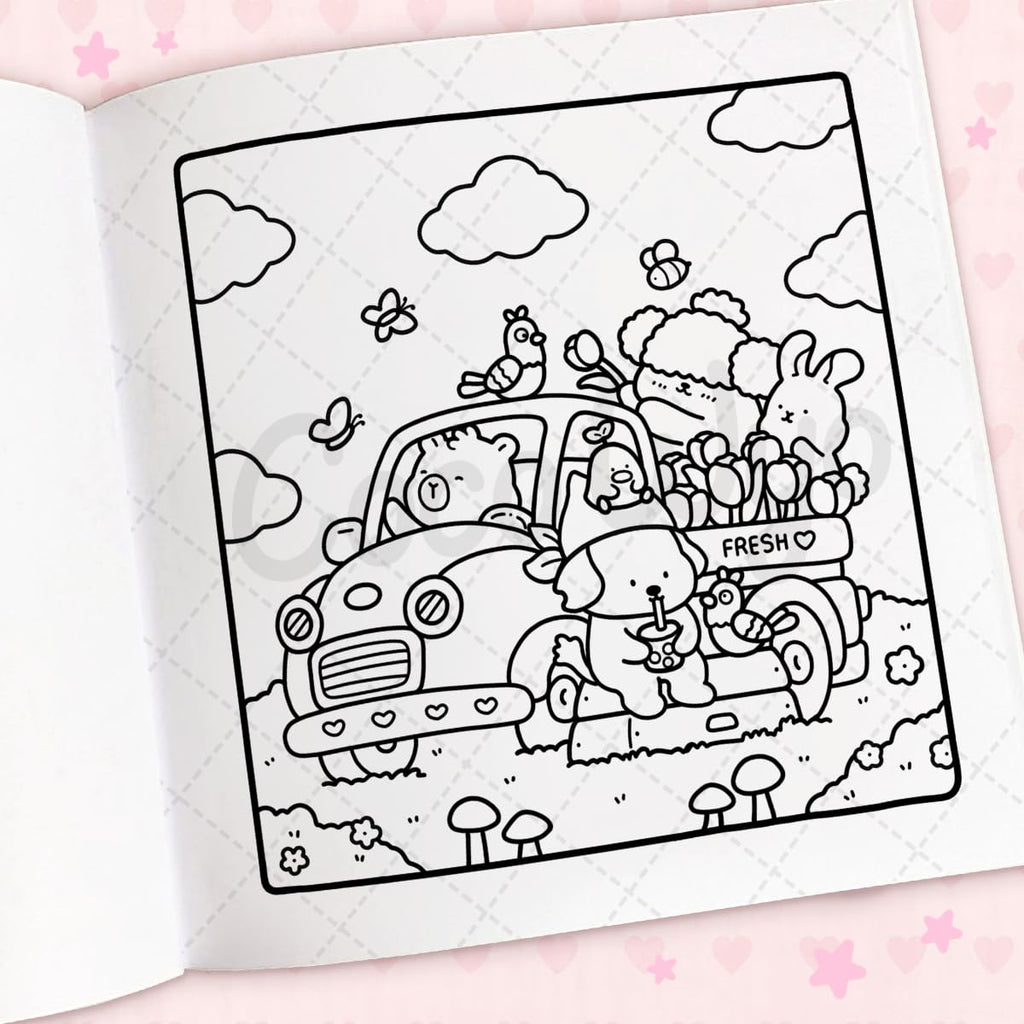 Cozy Cuties: Coloring Book for Adults and Kids (Cozy Spaces Coloring)