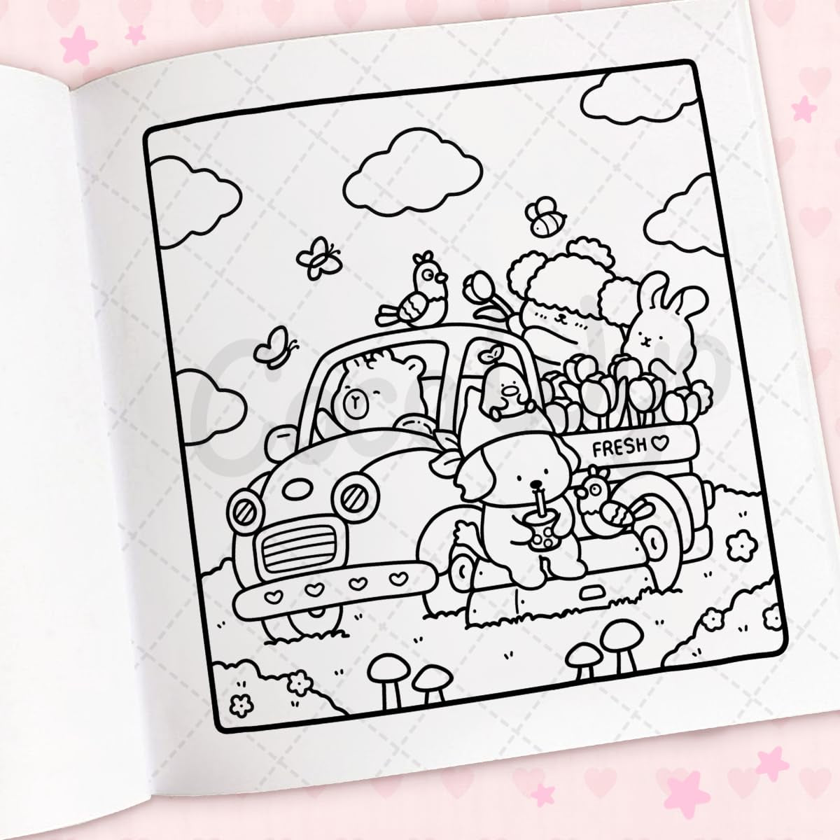 Cozy Cuties: Coloring Book for Adults and Kids (Cozy Spaces Coloring)