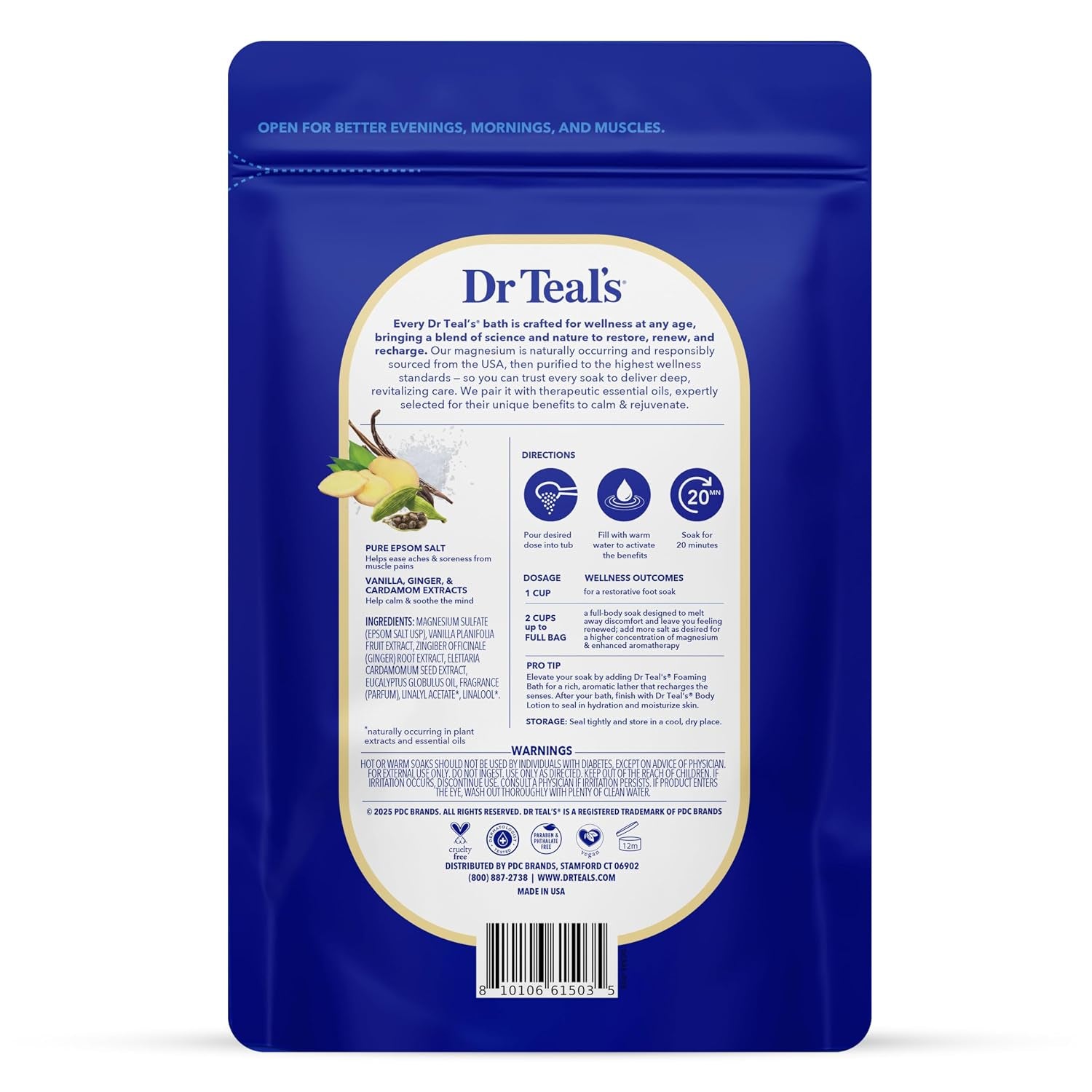 Epsom Salt Magnesium Soak, Vanilla Comfort, 3 Lbs