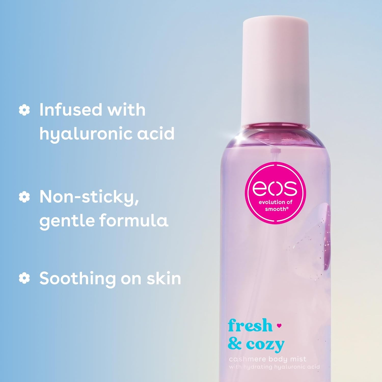 Cashmere Body Mist, Fresh & Cozy, Body Spray for Women, Hair Mist, Moisturizing, Hyaluronic Acid, Glycerin, Vegan, Cruelty-Free, 6 Fl Oz