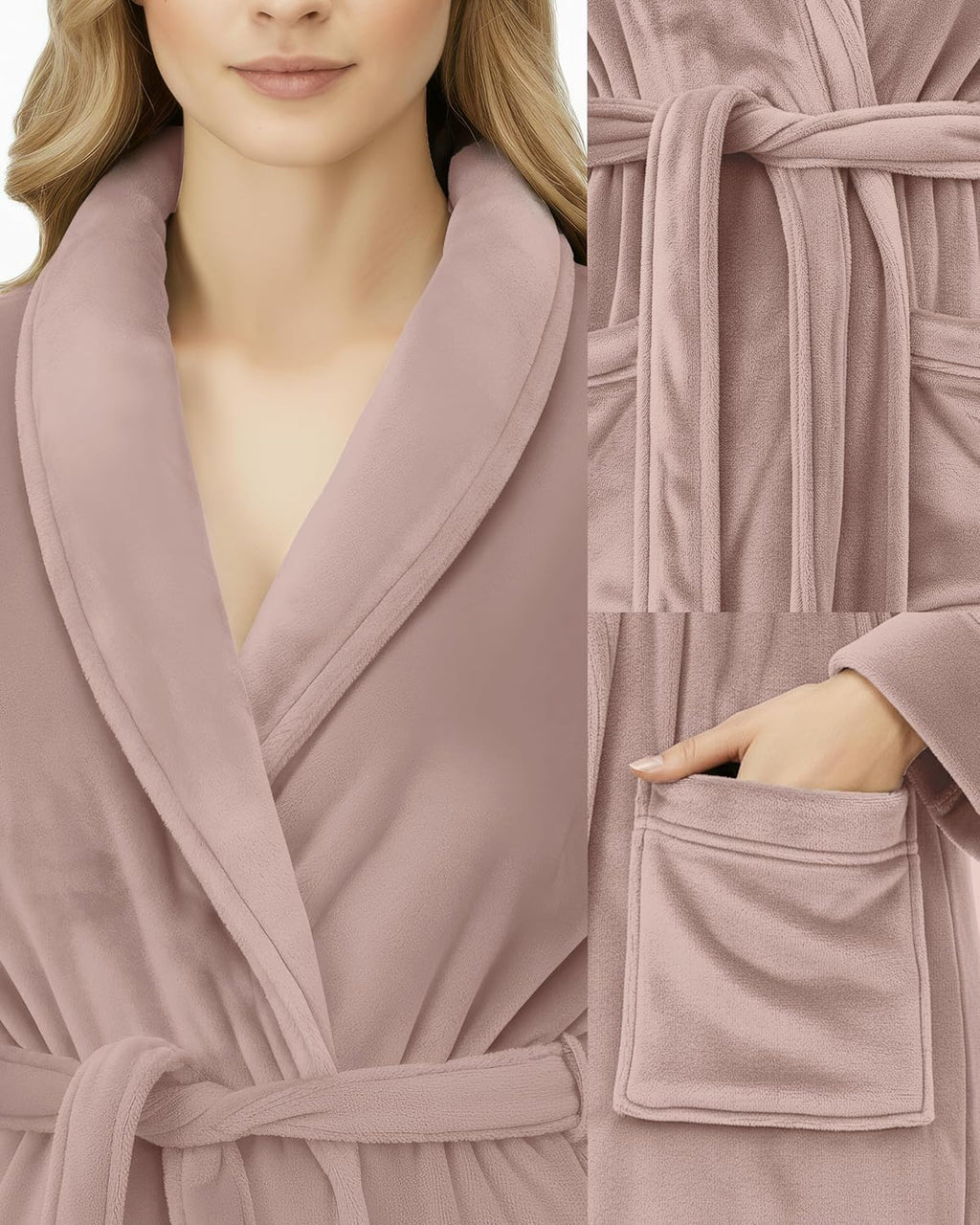 Premium Plush Fleece Robes for Women Fluffy Soft Long Bathrobe