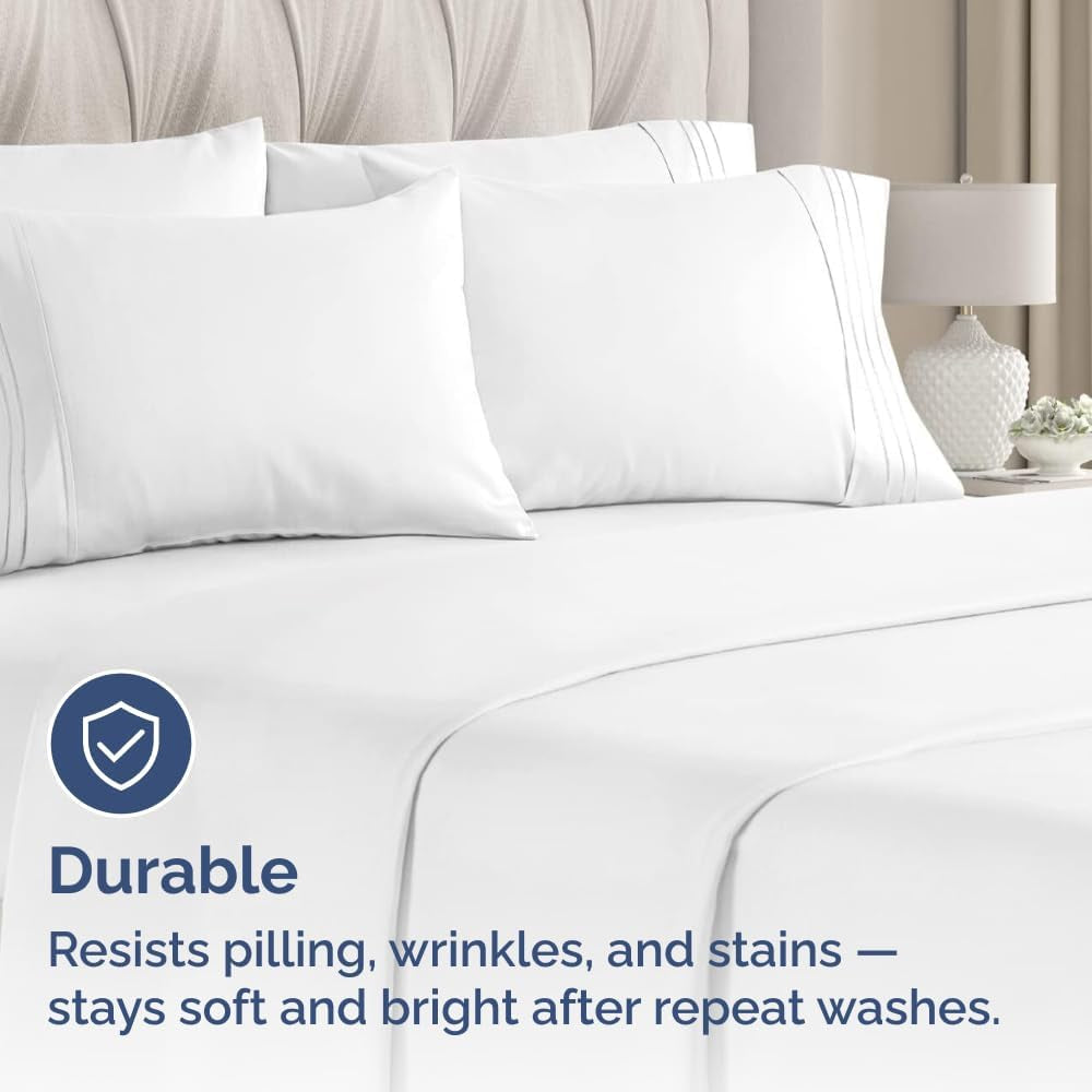 Queen Pillow Cases Set of 10 - Ultra Soft Cozy Pillowcase Covers - White | Hotel Quality, Comfortable Bedding for Women, Men, Kids & Teens, Machine Washable Pillow Protectors, 10 Piece Set, Queen Size