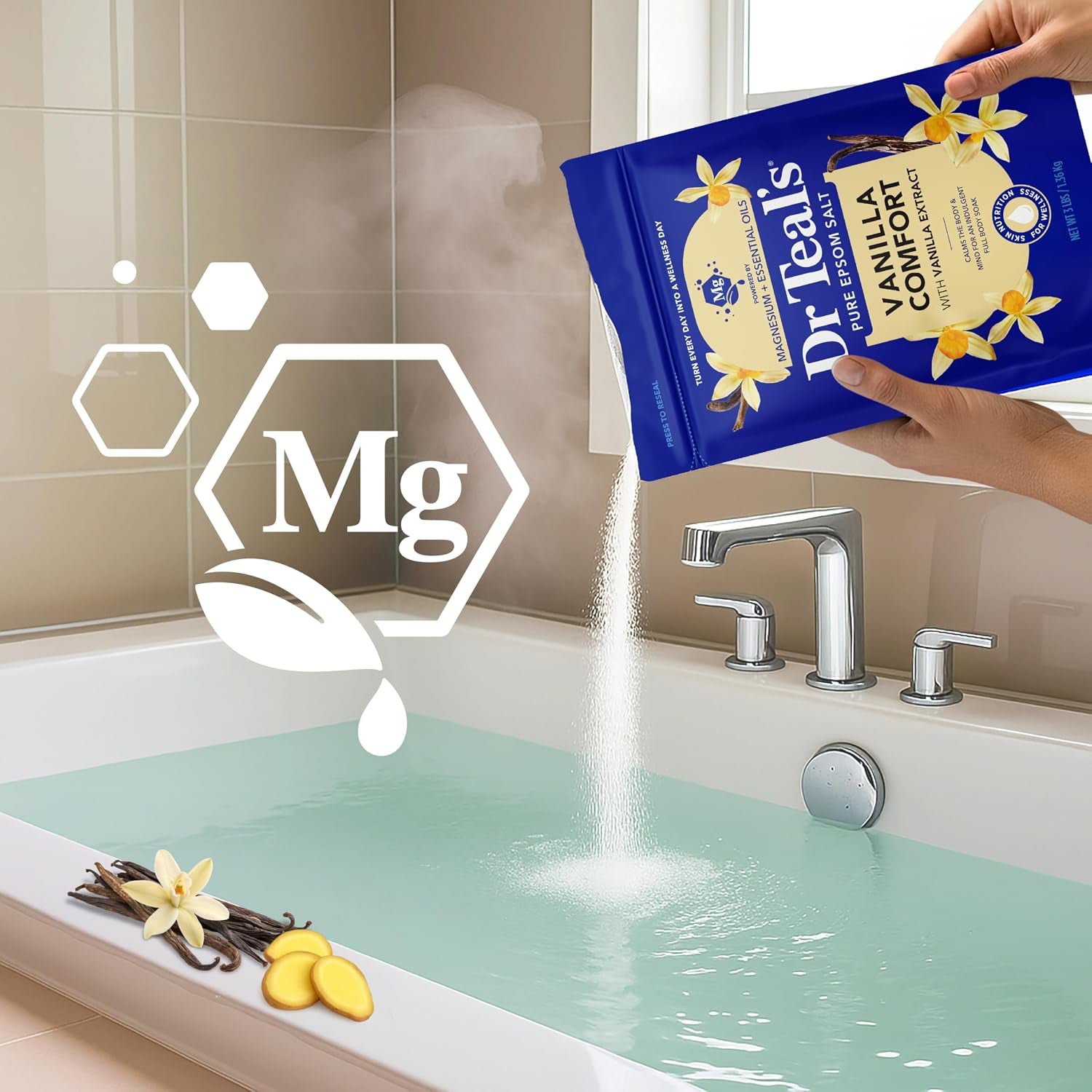 Epsom Salt Magnesium Soak, Vanilla Comfort, 3 Lbs