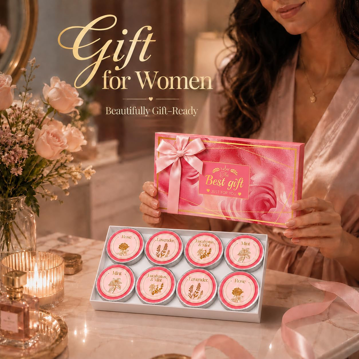Shower Steamers Aromatherapy, Birthday Pink Gift for Women Grandma Mom Wife | Shower Bombs Natural Essential Oil Self Care SPA Relaxation, Boo Basket Chirstmas Stocking Stuffers Gift for Women Mom Wife