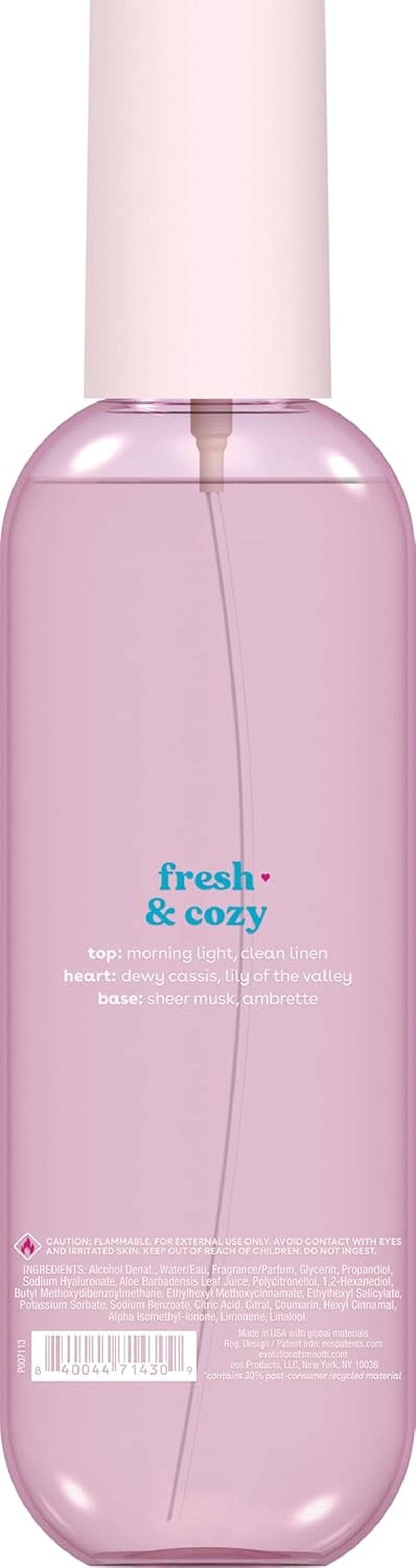 Cashmere Body Mist, Fresh & Cozy, Body Spray for Women, Hair Mist, Moisturizing, Hyaluronic Acid, Glycerin, Vegan, Cruelty-Free, 6 Fl Oz