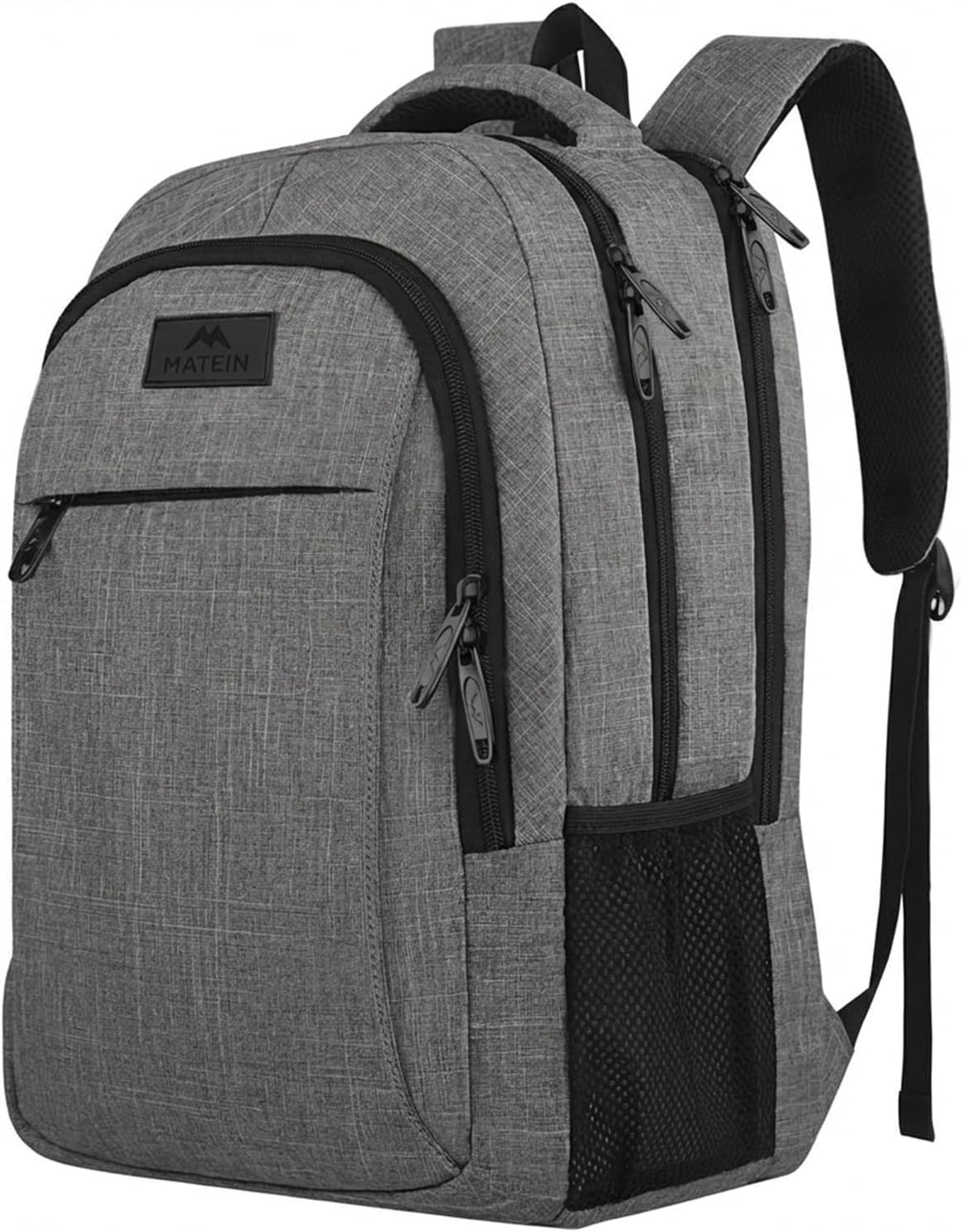 Travel Laptop Backpack, 15.6 Inch College School Computer Bag, Grey | Slim Sturdy Business Daypack, anti Theft Bookbag, Water Resistant, Gift for Men & Women, Personal Item Bag, Mochilas