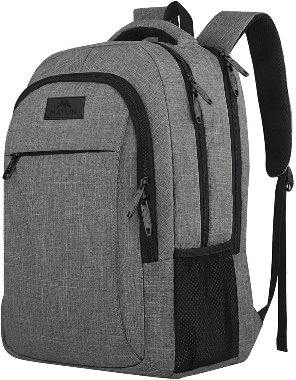 Travel Laptop Backpack, 15.6 Inch College School Computer Bag, Grey | Slim Sturdy Business Daypack, anti Theft Bookbag, Water Resistant, Gift for Men & Women, Personal Item Bag, Mochilas