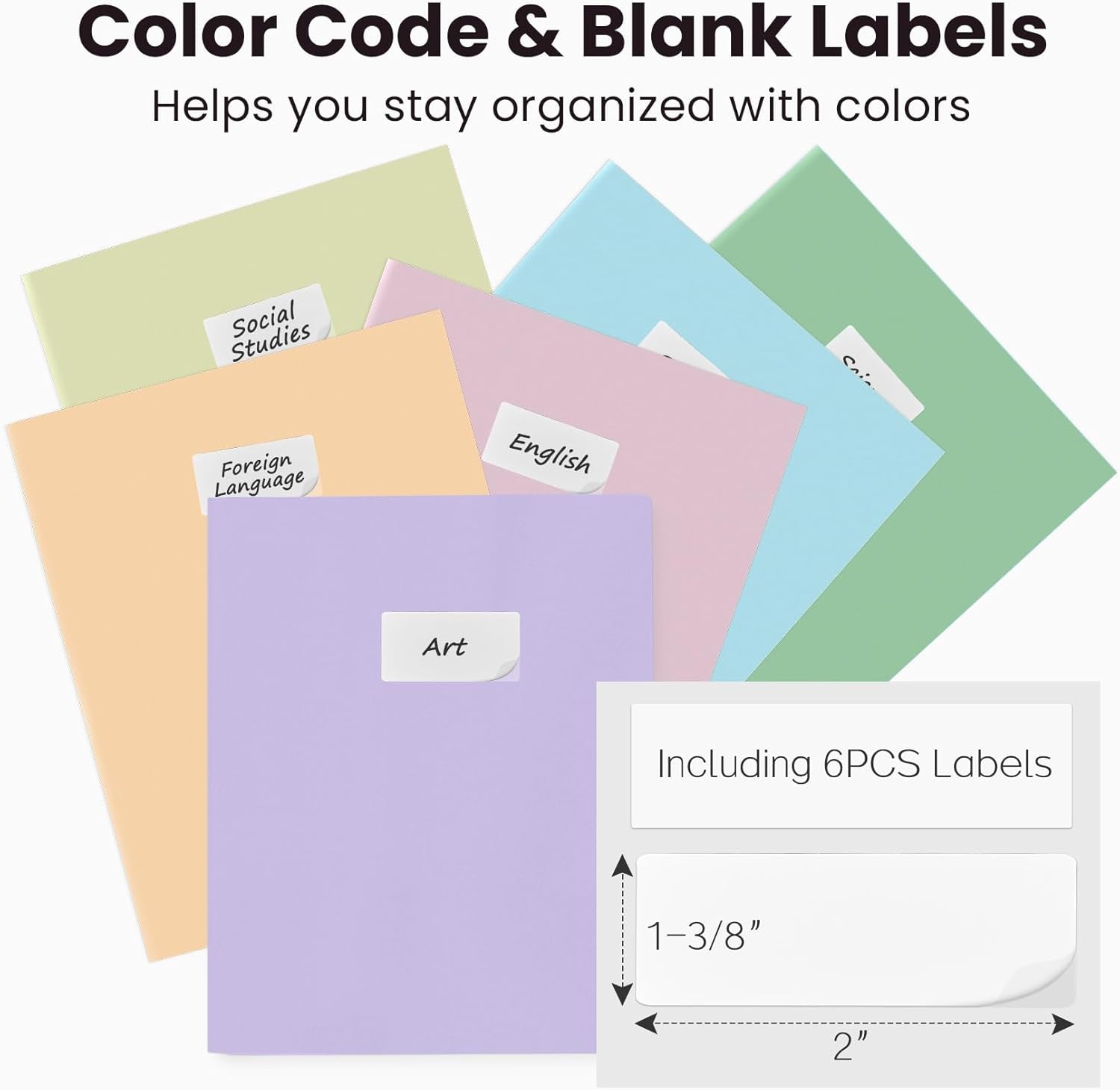 6Pack Folders with Pockets, Pastels Colors, Heavy Duty Pocket Folder | Plastic Folders with Pockets, 2-Pocket Folder Bulk, Aesthetic File Folder, Back to School Office Filing Supplies