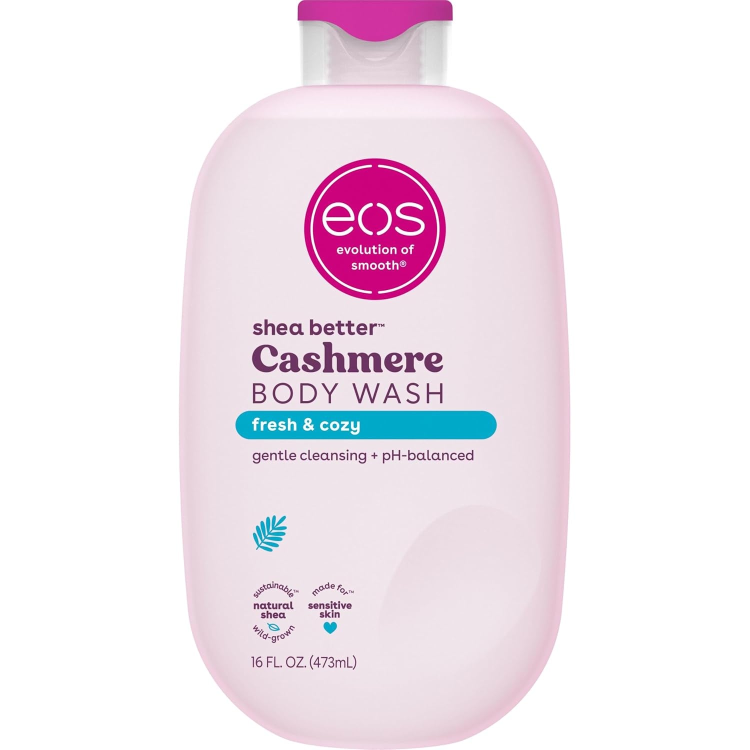 Cashmere Body Wash – Fresh & Cozy, Moisturizing Body Wash, Creamy Gel Formula, with Shea Butter, Glycerin, Vitamin E, Ph Balanced, Sensitive Skin, Vegan, 16 Fl Oz