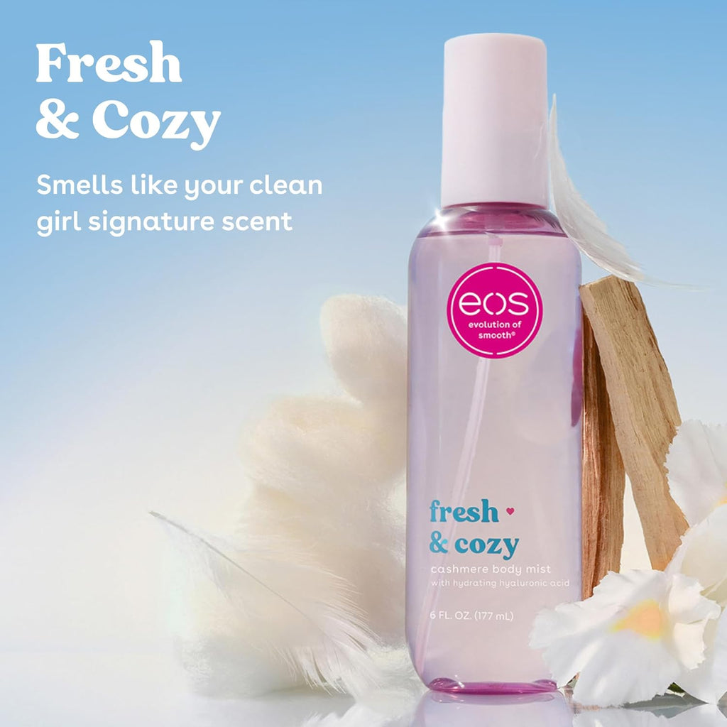 Cashmere Body Mist, Fresh & Cozy, Body Spray for Women, Hair Mist, Moisturizing, Hyaluronic Acid, Glycerin, Vegan, Cruelty-Free, 6 Fl Oz