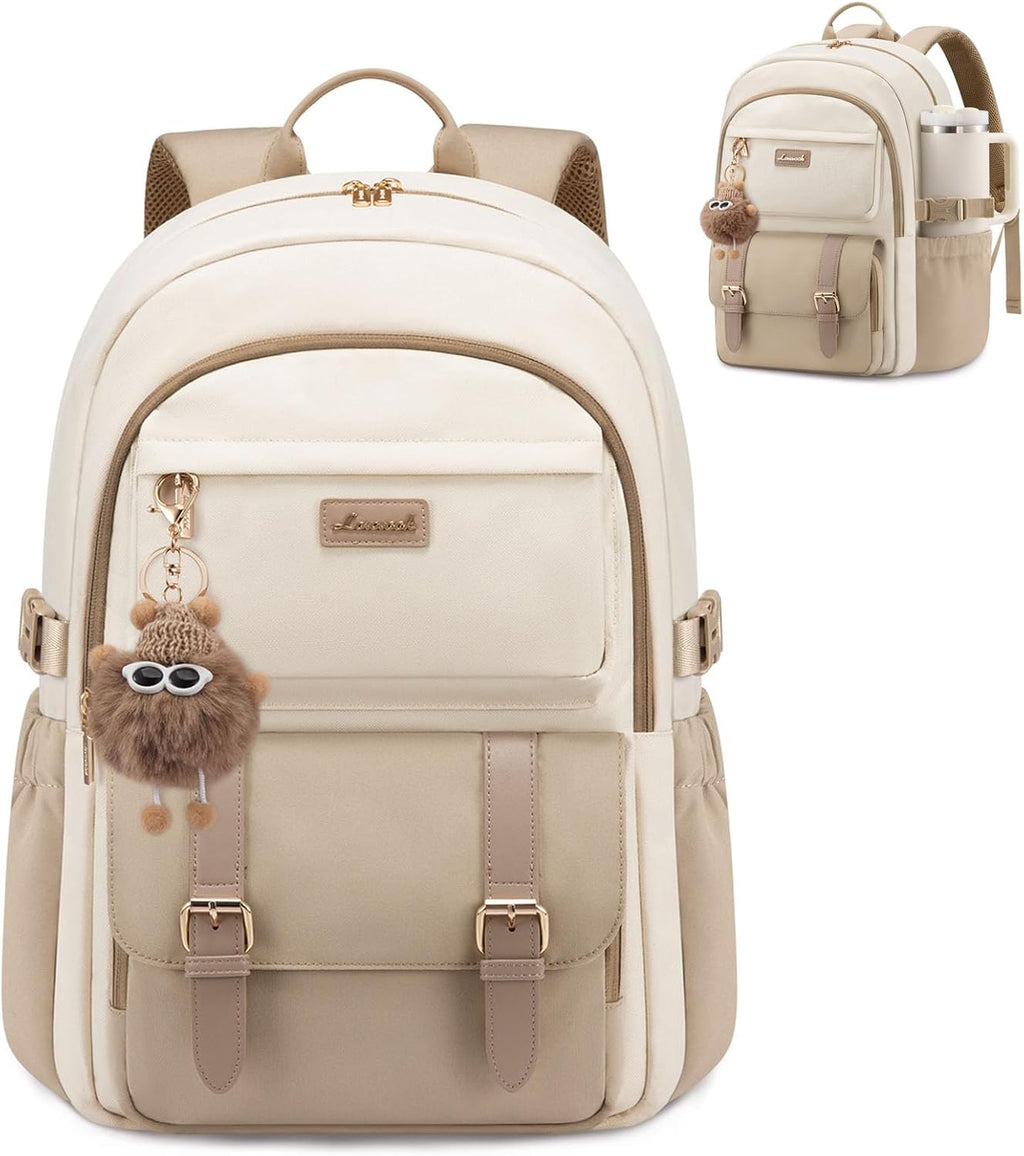 School Backpack for Girls, Bookbag with 15.6" Laptop Compartment | Cute Aesthetic Backpack with Anti-Theft Pocket & 40Oz Water Bottle Holder Lightweight Waterproof Back to School Bookbag