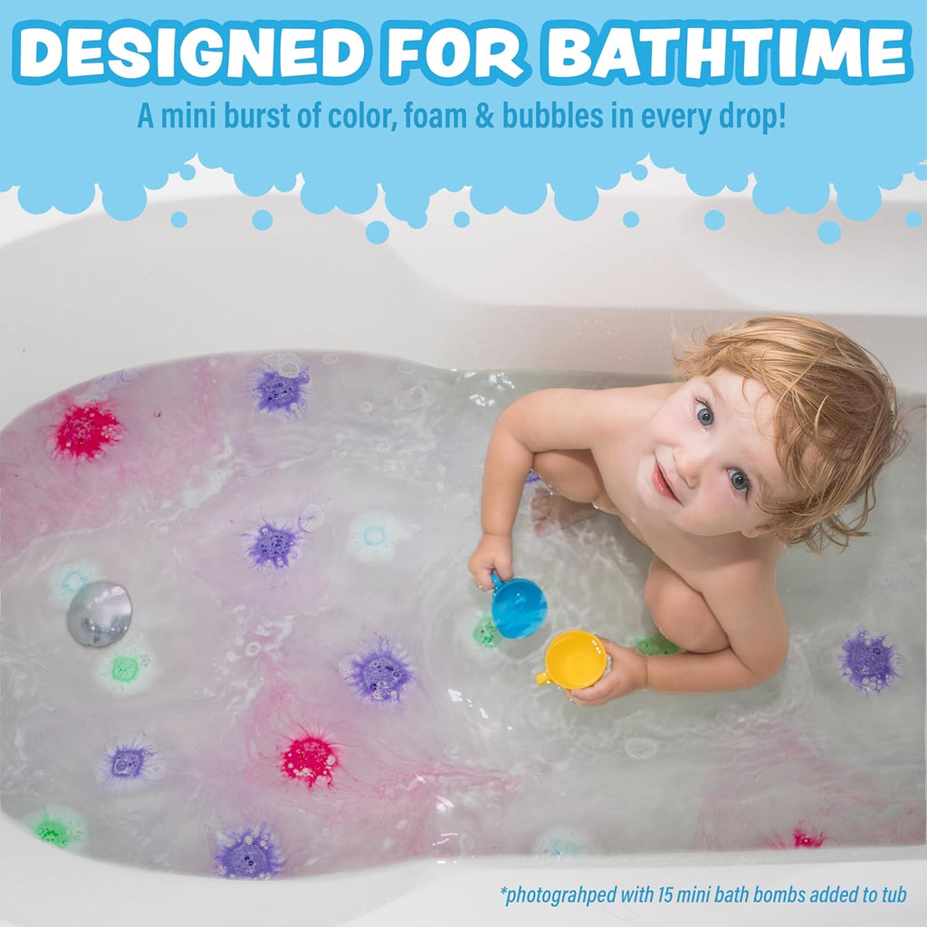 ® Lil' Bursts™ Mini Bath Bombs for Kids, 90 Count, Gumdrop | Nontoxic | Tiny Kids Bath Bombs with a Burst of Color, Foam & Bubbles | Customize Kids Bath with Fun Bath Colors | Create Tub Art