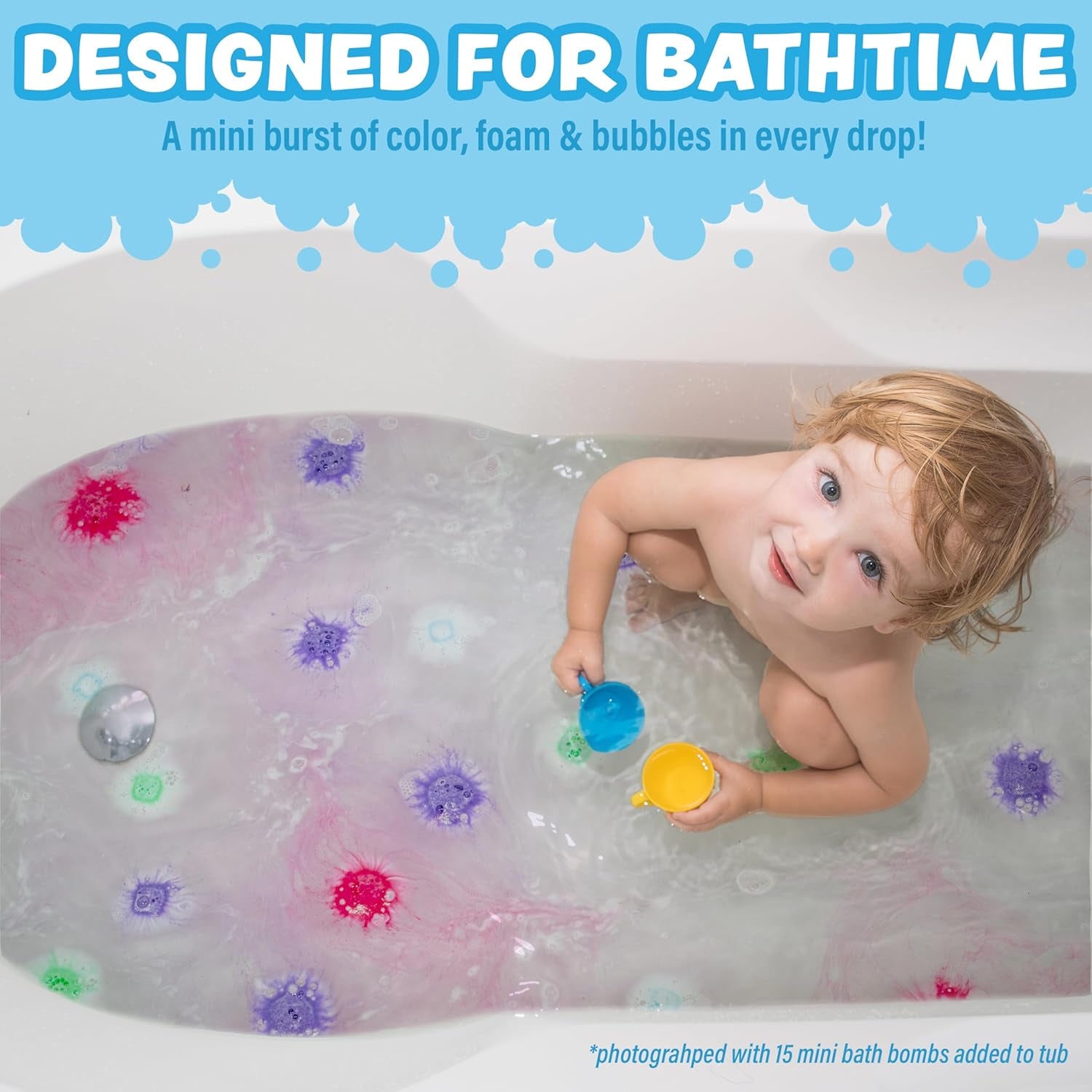 ® Lil' Bursts™ Mini Bath Bombs for Kids, 90 Count, Gumdrop | Nontoxic | Tiny Kids Bath Bombs with a Burst of Color, Foam & Bubbles | Customize Kids Bath with Fun Bath Colors | Create Tub Art