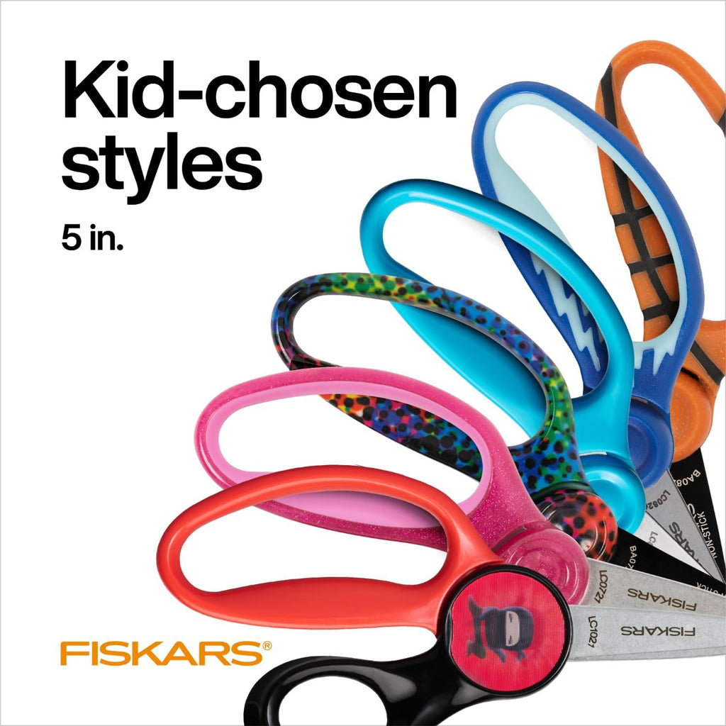 5" Softgrip Kids Blunt-Tip Safety Scissors, Ages 4-7, Blue, 3-Pack