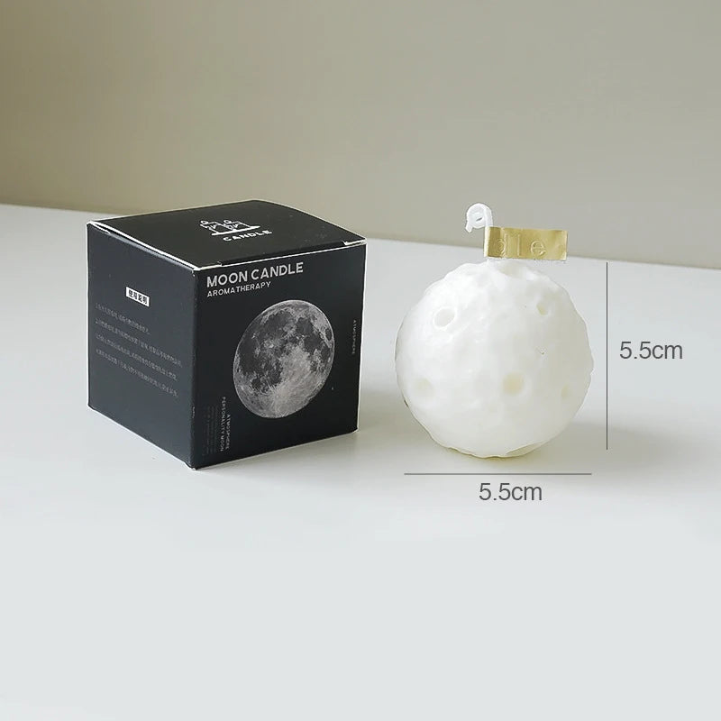 Black Moon Scented Candles Creative Bedroom Candles Gifts Souvenir 3D Moon Candles for Home Decoration