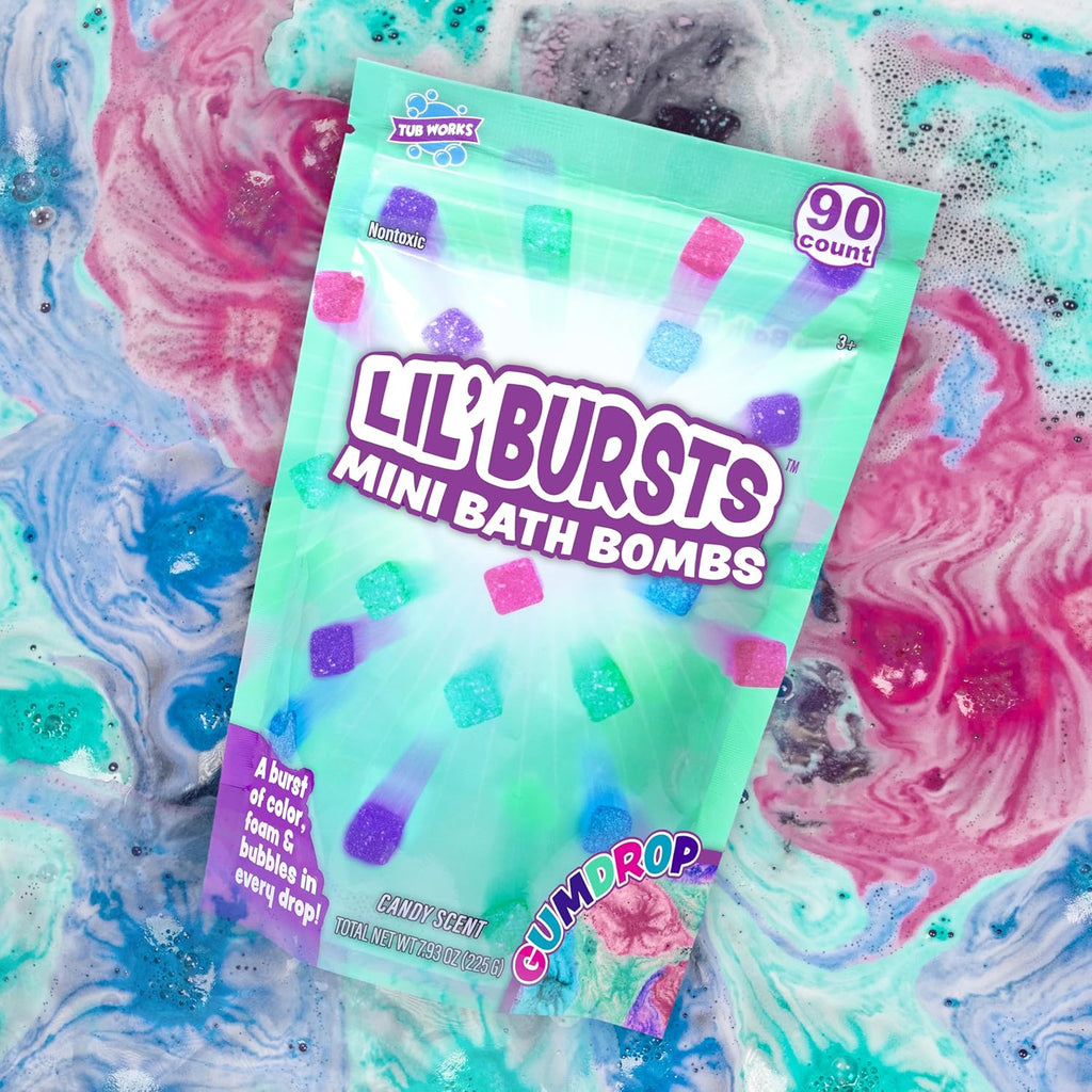 ® Lil' Bursts™ Mini Bath Bombs for Kids, 90 Count, Gumdrop | Nontoxic | Tiny Kids Bath Bombs with a Burst of Color, Foam & Bubbles | Customize Kids Bath with Fun Bath Colors | Create Tub Art