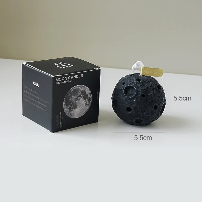 Black Moon Scented Candles Creative Bedroom Candles Gifts Souvenir 3D Moon Candles for Home Decoration