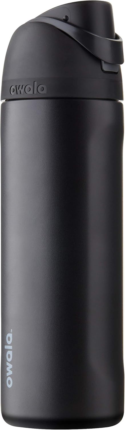 Owala Freesip Insulated Stainless Steel Water Bottle with Straw, Bpa-Free Sports Water Bottle, Great for Travel, 24 Oz, Very, Very Dark