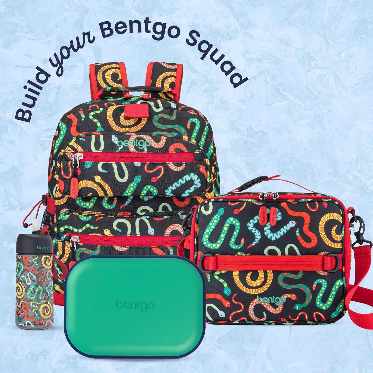 Bentgo Chill Kids 4-Compartment Bento Box Leakproof Lunch Box | Built-In Ice Pack, 3.3 Cup Capacity, Bpa-Free, Microwave & Dishwasher Safe Tray, Ideal for Ages 3–7 (Green/Navy)