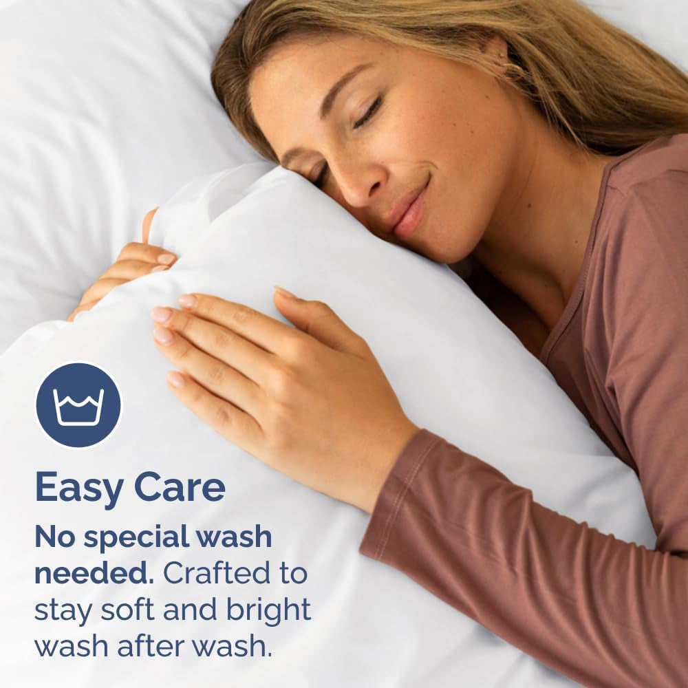 Queen Pillow Cases Set of 10 - Ultra Soft Cozy Pillowcase Covers - White | Hotel Quality, Comfortable Bedding for Women, Men, Kids & Teens, Machine Washable Pillow Protectors, 10 Piece Set, Queen Size