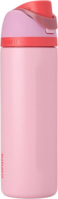 Owala Freesip Insulated Stainless Steel Water Bottle with Straw for Sports and Travel, Bpa-Free Sports Water Bottle, 24 Oz, Pink, Angel Food Cake