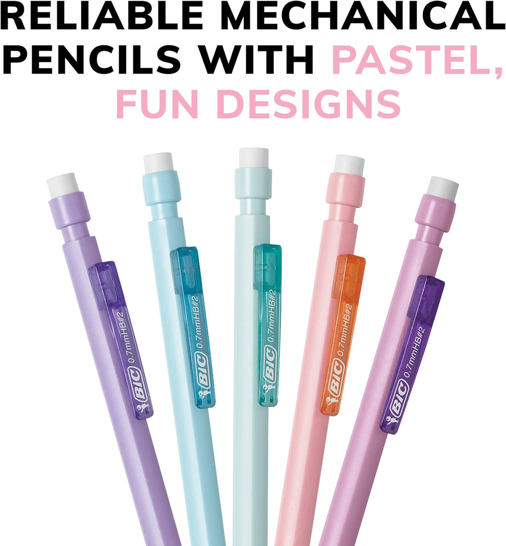 Xtra-Smooth Pastel Mechanical Pencils, Medium Point, 0.7Mm, 24-Count | Bulk Pack for School or Office Use | Smooth Writing Experience | No. 2 Lead for Standardized Tests