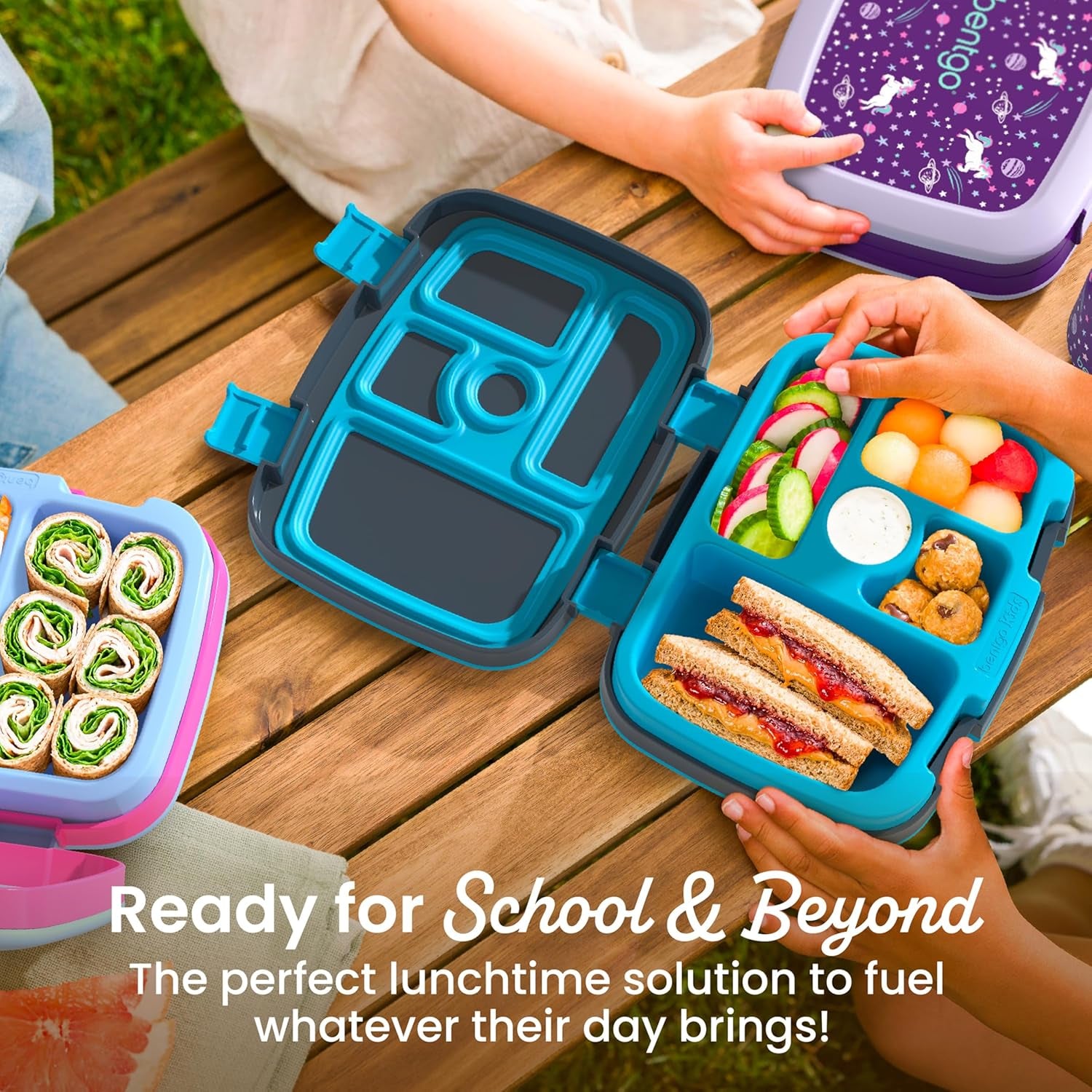 Bentgo Kids Prints Leak-Proof 5-Compartment Bento-Style Kids Lunch Box | Ideal Portion Sizes for Ages 3-7, Durable, Drop-Proof, Dishwasher Safe, PFAS & Bpa-Free Materials (Rainbows and Butterflies)
