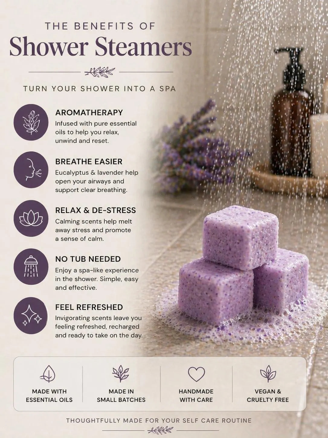 Shower Steamers Aromatherapy Essential Oil Spa Steamers Self Care Shower Bombs