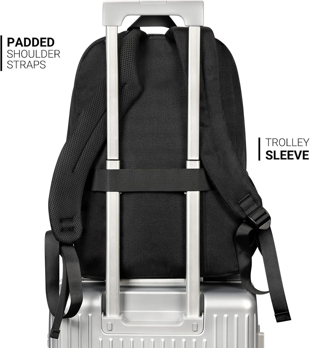 26L Black Backpack for College, and Travel: Water Resistant Bookbag