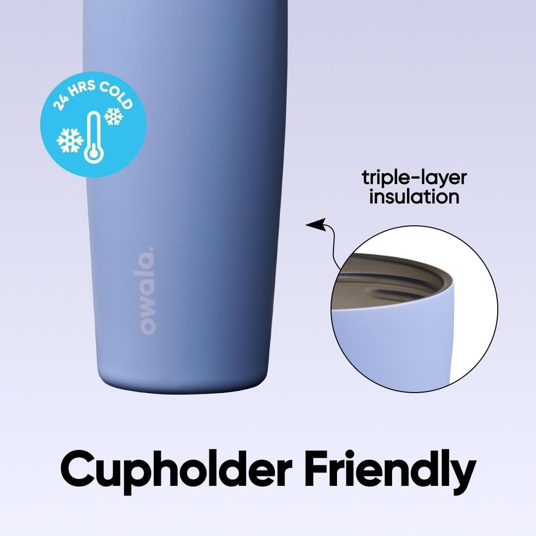 Owala Freesip Sway Insulated Stainless Steel Water Bottle with Two-Way Spout, Built-In Straw and Bucket Handle, Made for Travel, School, and Sports, 30Oz, BPA Free, Leak Proof, Out of the Blue