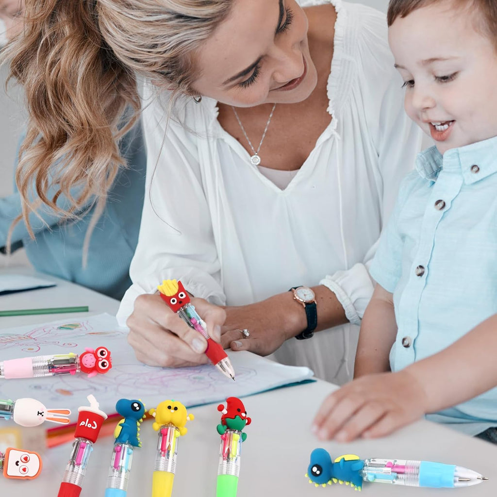 20Pcs Mini Multicolor Pens in One 4-In-1 Cute Pens Bulk for Kids, Fun Kawaii Ballpoint Pens for Birthdays and Children'S Party Favors Gifts Teacher School Supplies
