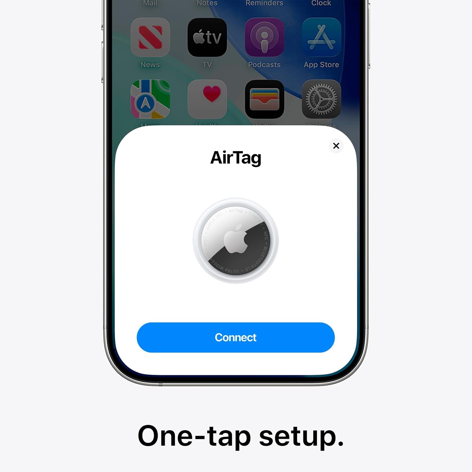 Airtag (2Nd Generation): Tracker for Keychain, Wallet, and More; Locator with Sound; Simple One-Tap Setup with Iphone or Ipad; Key Finder with up to 1.5X Precision Finding Range