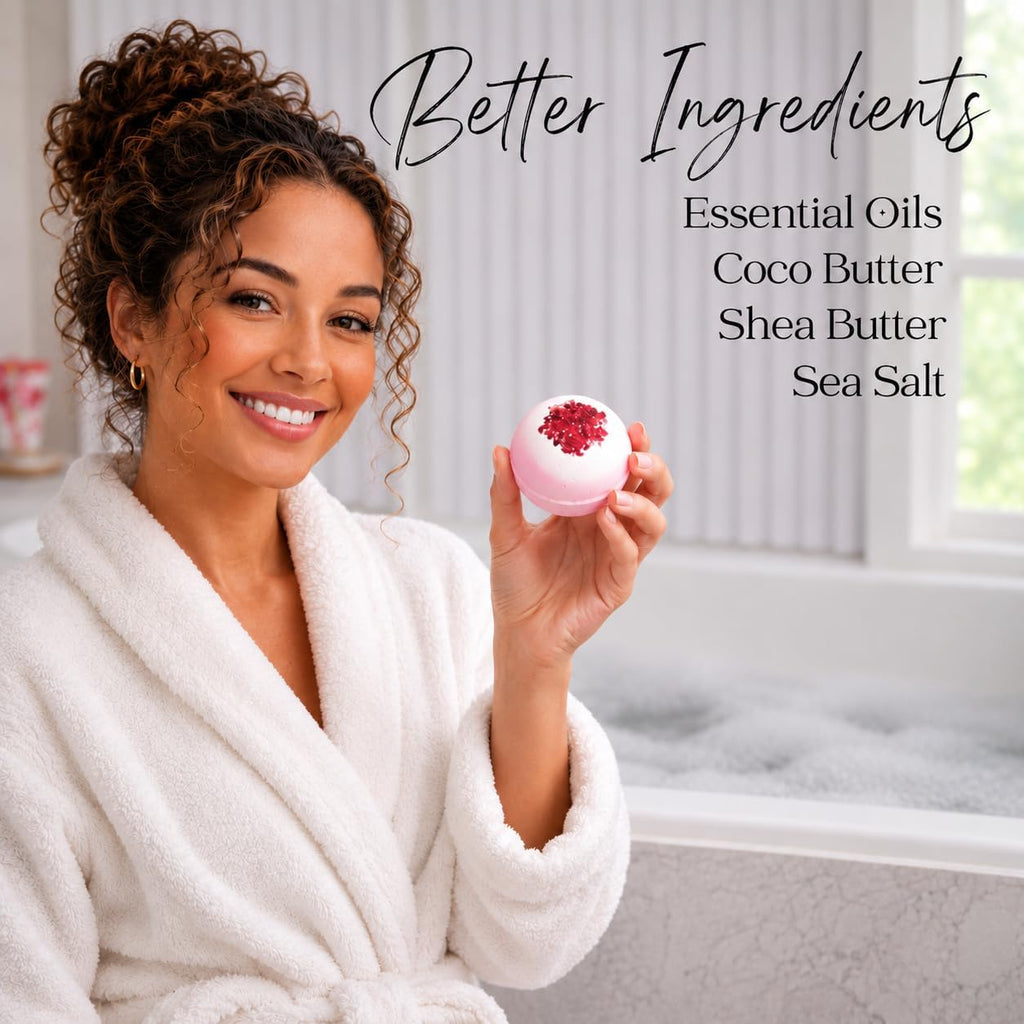 12 Inspire Bath Bombs for Women & Girls – Flower Topped Bath Bombs Girls, Fun Bathbombs Set, Organic Bath Fizzers, Luxury Gift for Mothers Day, Birthday, Christmas, Easter or Self Care