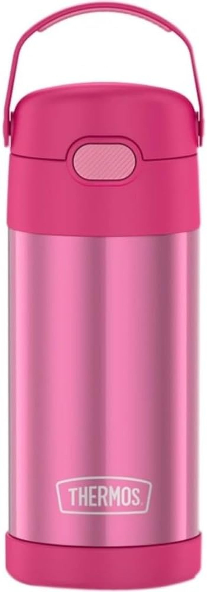 FUNTAINER Water Bottle with Straw, 12Oz, Pink