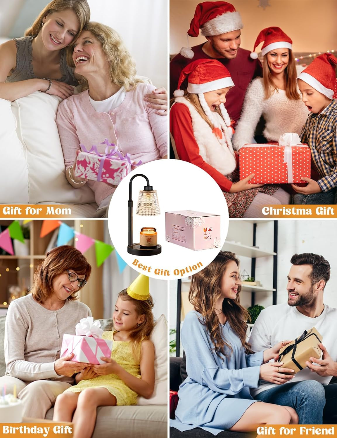 Candle Warmer Lamp with Timer Home Decor Birthday Gifts for Women | Dimmable Candle Warmer for Jar Candles, Height Adjustable Wax Melts Warmer, House Warming Gifts New