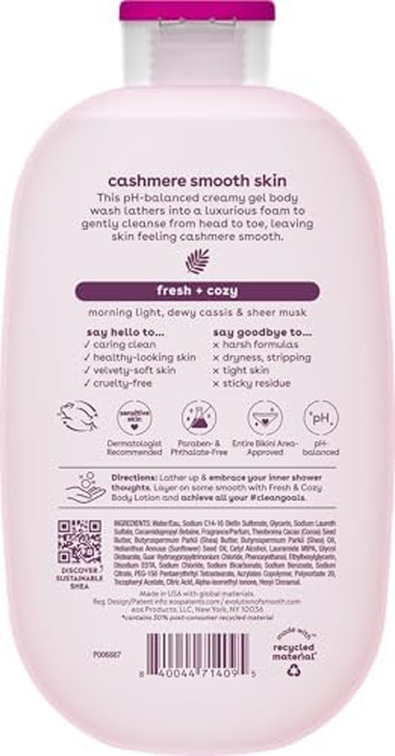 Cashmere Body Wash – Fresh & Cozy, Moisturizing Body Wash, Creamy Gel Formula, with Shea Butter, Glycerin, Vitamin E, Ph Balanced, Sensitive Skin, Vegan, 16 Fl Oz