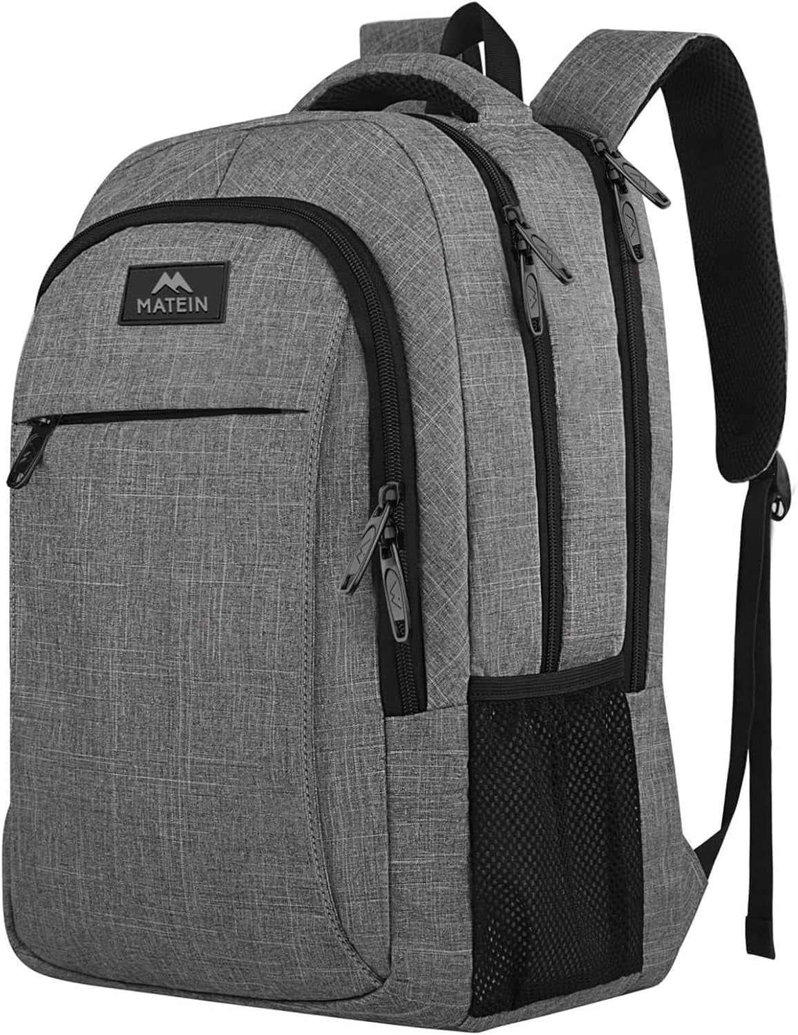 Travel Laptop Backpack, 15.6 Inch College School Computer Bag, Grey | Slim Sturdy Business Daypack, anti Theft Bookbag, Water Resistant, Gift for Men & Women, Personal Item Bag, Mochilas