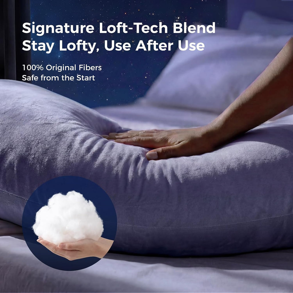 Pregnancy Pillows for Sleeping, U Shaped Full Body Maternity Pillow with Removable Cover - Support for Back, Legs, Belly, HIPS for Pregnant Women, 57 Inch Pregnancy Pillow for Women, Grey | Removable Cover, Support for Back, Legs, Belly, Hips for Pregnant Women, Side Sleeper, Pregnancy Gifts & Essentials, 57 Inch