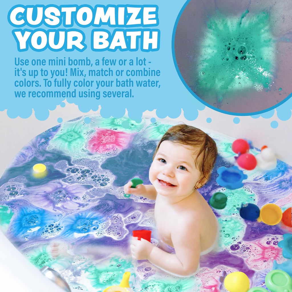 ® Lil' Bursts™ Mini Bath Bombs for Kids, 90 Count, Gumdrop | Nontoxic | Tiny Kids Bath Bombs with a Burst of Color, Foam & Bubbles | Customize Kids Bath with Fun Bath Colors | Create Tub Art