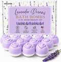 Lavender Dreams Bath Bombs for Women, 12 Organic Flower Bath Bombs, Soft Lavender Bath Bombs, Womens Bath Bombs Gift, Lush Bath Bombs for Girls, Relaxing Bathbombs, Bath Balls