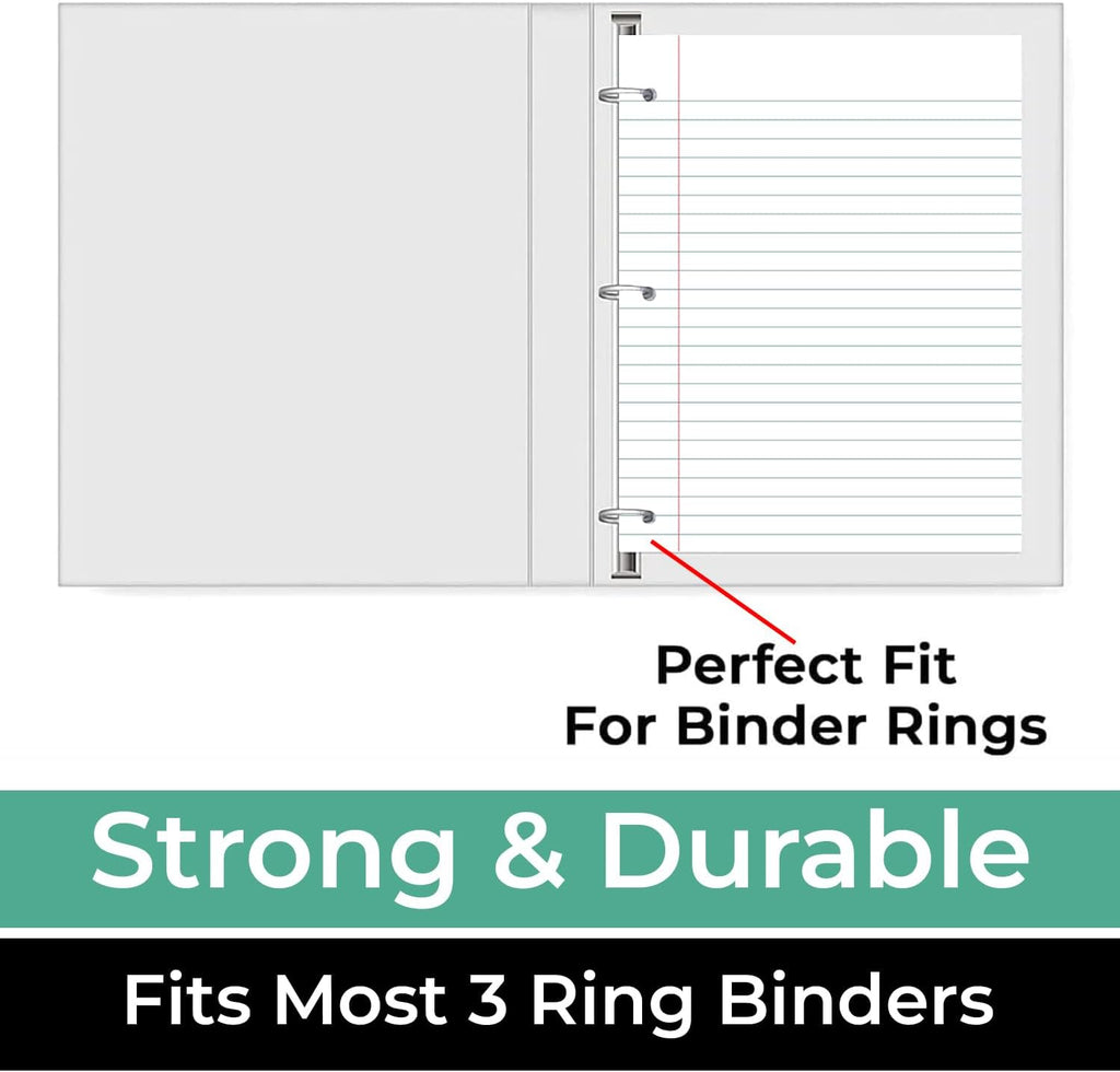 900 Sheets Loose Leaf Paper, 6 Pack, Wide Ruled Filler Paper | Bulk Office Filler Paper, 8" X 10.5", 3 Hole Punched, 150 Sheets/Pack, Wide Ruled Notebook Paper for Binder, White