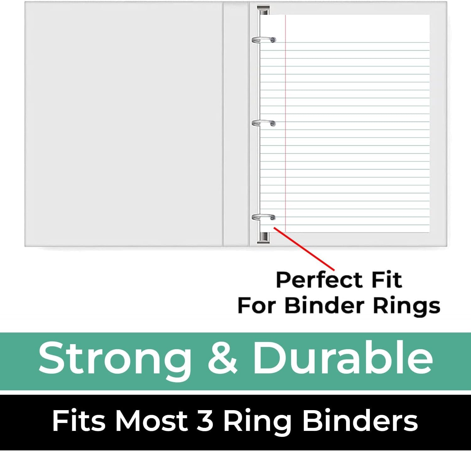 900 Sheets Loose Leaf Paper, 6 Pack, Wide Ruled Filler Paper | Bulk Office Filler Paper, 8" X 10.5", 3 Hole Punched, 150 Sheets/Pack, Wide Ruled Notebook Paper for Binder, White