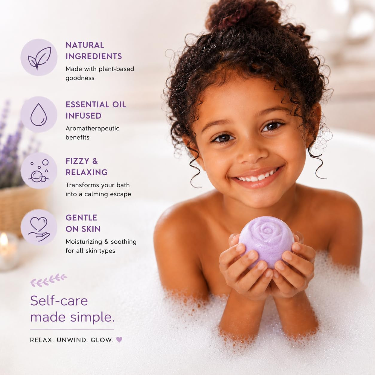 Lavender Dreams Bath Bombs for Women, 12 Organic Flower Bath Bombs, Soft Lavender Bath Bombs, Womens Bath Bombs Gift, Lush Bath Bombs for Girls, Relaxing Bathbombs, Bath Balls