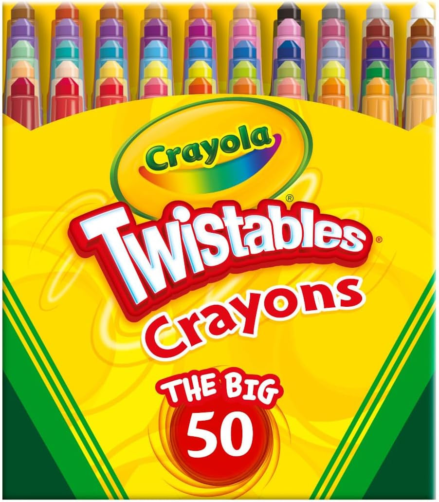 Mini Twistables Crayons for Kids (50Ct), Cute Back to School Supplies for Kids, Crayons for Coloring Books, Gift for Toddlers Girls & Boys, Arts & Crafts, 3+